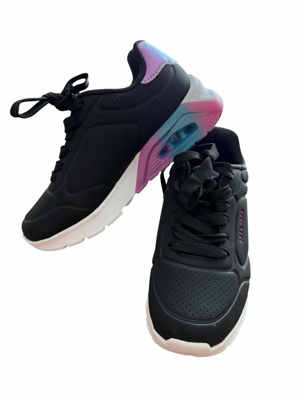 New! Skechers Kids Girls Uno Lite-Metallic Blast Sneakers sz 13